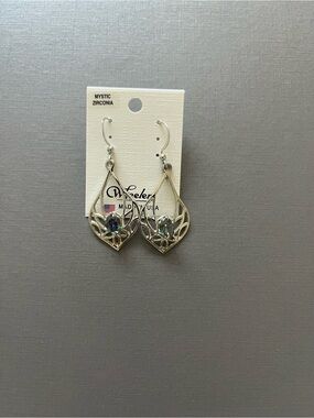 Wheeler Mystic Zirconia Silver Teardrop Dangle Earrings - Iridescent